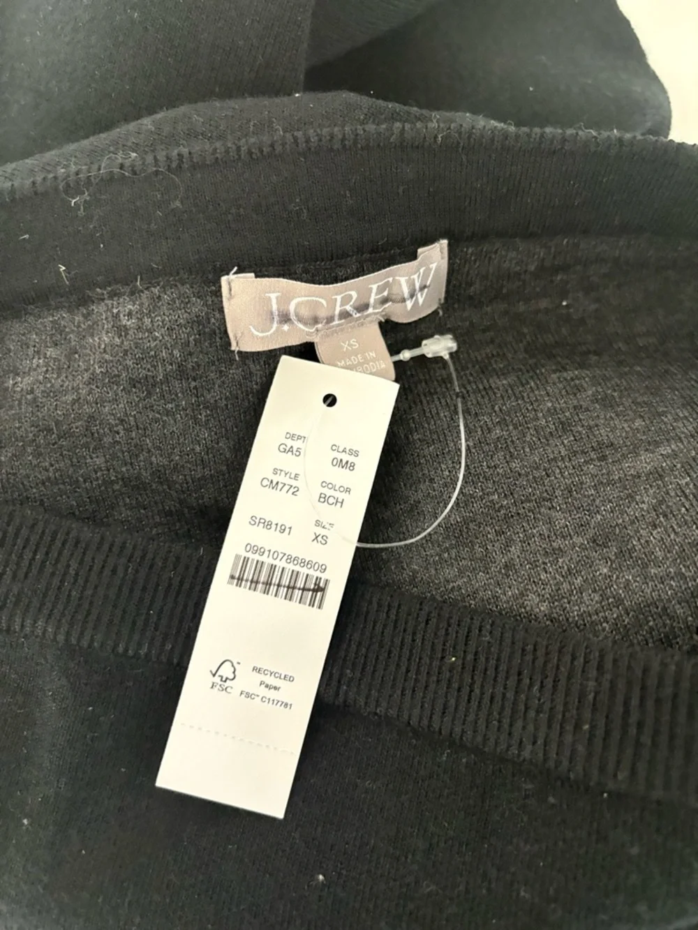 NWT J. Crew Sweater Midi Skirt Double-faced Merino Wool Blend Black Charcoal - Picture 4 of 6